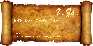 Kókai Zsófia névjegykártya