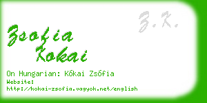 zsofia kokai business card